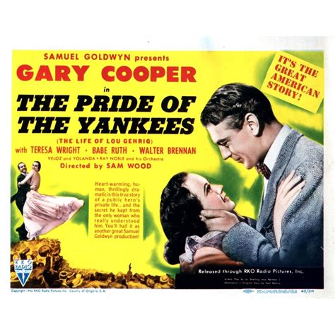 The Pride Of The Yankees Movie Poster Art (36 x 24) - Walmart.com - Walmart.com