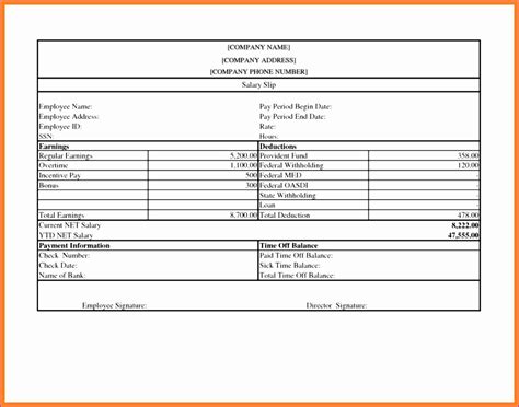 Free Excel Salary Slip Template - Nisma.Info