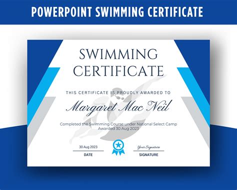 Swimming Certificate-20, Swimming Award, Swimming Achievement ...