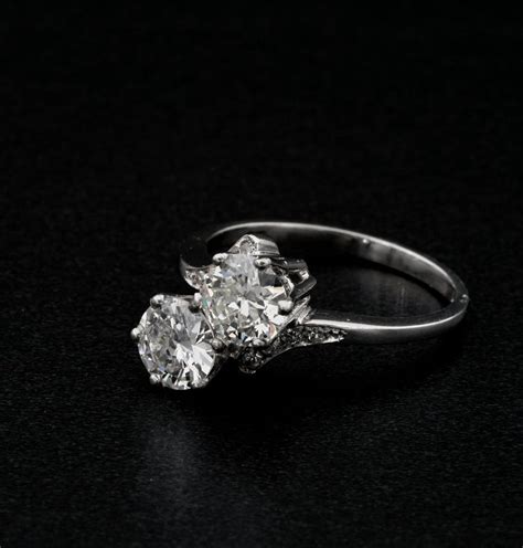 Spectacular Vintage 1.55 Carat Two-Stone G VVS Diamond Engagement ...