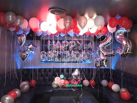 Number 25 Design With White , Red And Silver Helium Balloons (Design Code: BPK34) - A&E BalloonArt