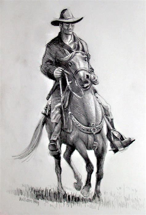 Horse and Rider Drawing by William Hay - Fine Art America