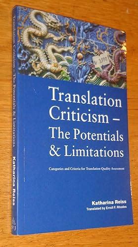 Translation Criticism the Potentials Limitations by Katharina Reiss ...