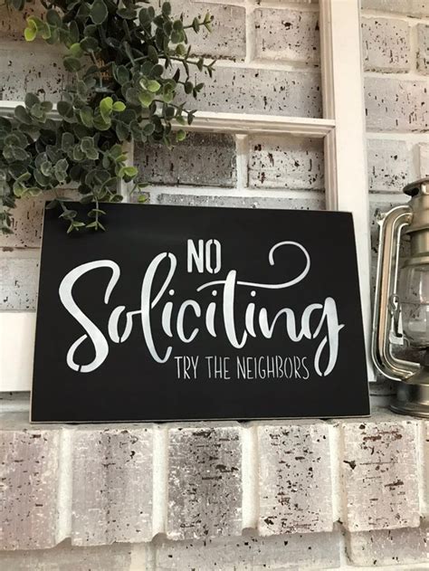 No Solicitingtry the Neighborsfunny Soliciting Signfront Door Decorhome & Living8 X 12 Maria ...