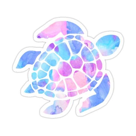 a watercolor turtle sticker on a white background