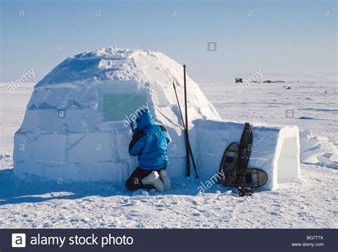 Alaska. A traditional Inupiat Eskimo igloo four miles south of Nome ...