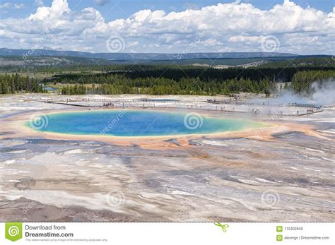 View of the Yellowstone Caldera Stock Image - Image of famous, clouds: 115302849