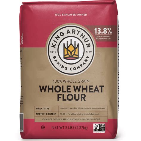 King Arthur Flour 100% Premium Whole Wheat Flour, 80 oz - Walmart.com