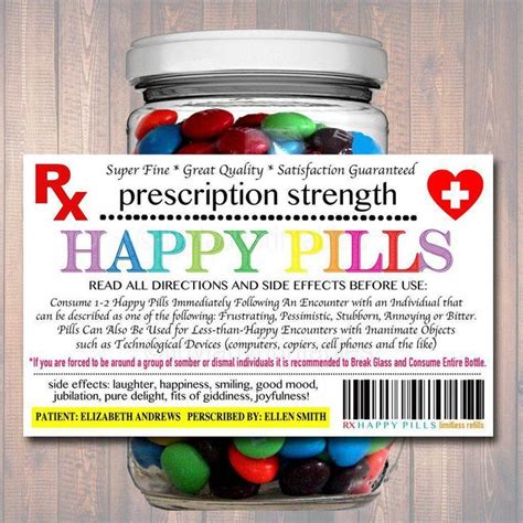 Happy Pills Label, Funny Gag Gift Professional Office Gift, Christmas Gift, Birthday Gift, Boss ...