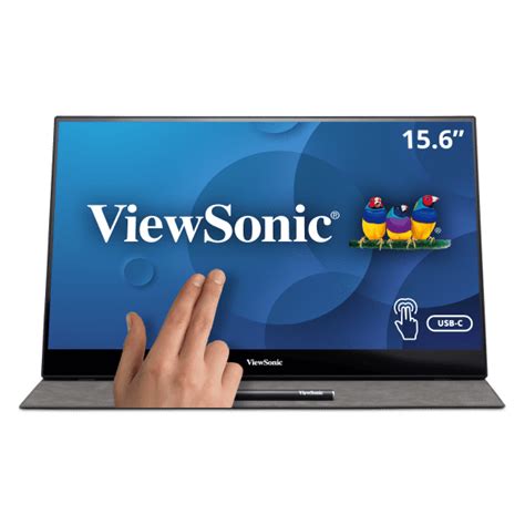 ViewSonic 15.6 Inch 1080p Portable Monitor with IPS Touchscreen, 2 Way Powered 60W USB C, Dual ...