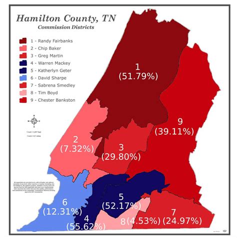 Hamilton County Commission Districts by 2020 Presidential Margins : r/Chattanooga