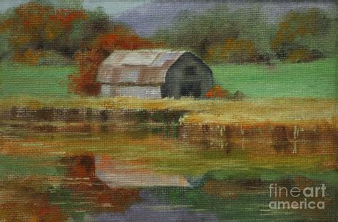 Autumn Barn Painting by Linda Eades Blackburn