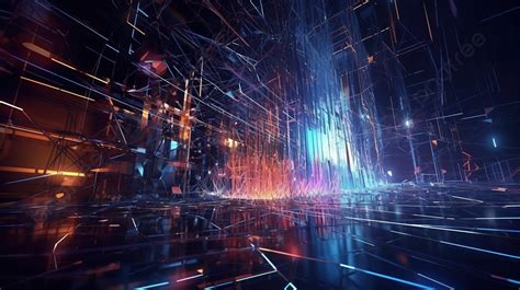 Futuristic Digital Abstraction 3d Render Of Cybernetic Space Technology ...