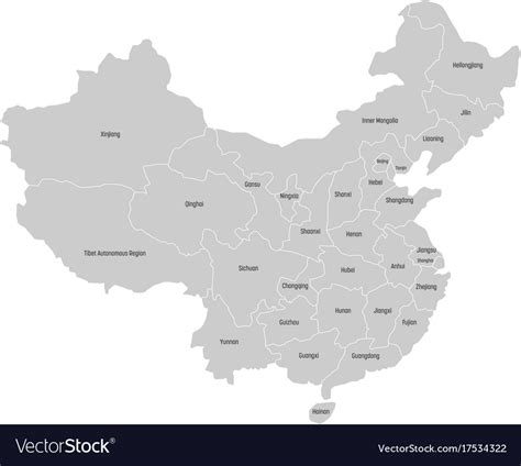 Regional map of administrative provinces of china Vector Image