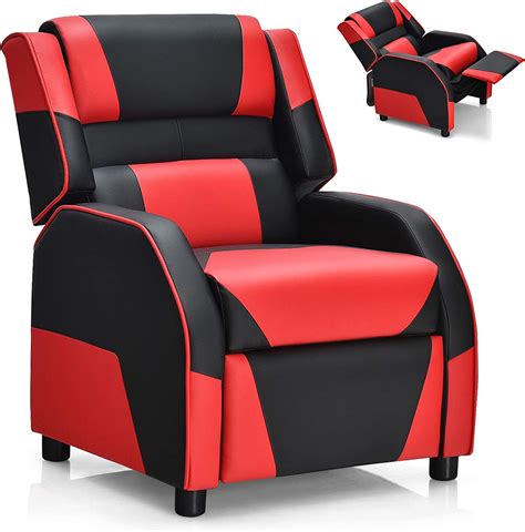 Amazon.com: Costzon Kids Recliner, Gaming Recliner Chair w/Footrest, Headrest & Lumbar Support ...