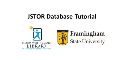 JSTOR Database Tutorial