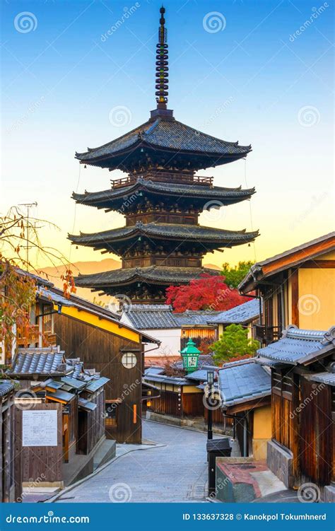 Yasaka Pagoda with Sunrise. in Kyoto,Japan Editorial Stock Photo ...