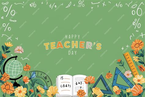 Premium Vector | A poster for teachers day with a green background with ...