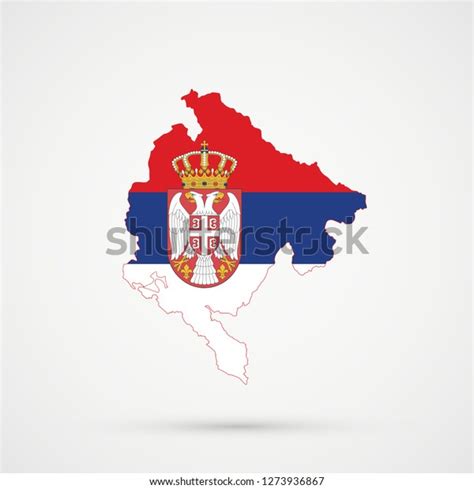 Montenegro Map Serbia Flag Colors Editable Stock Vector (Royalty Free ...