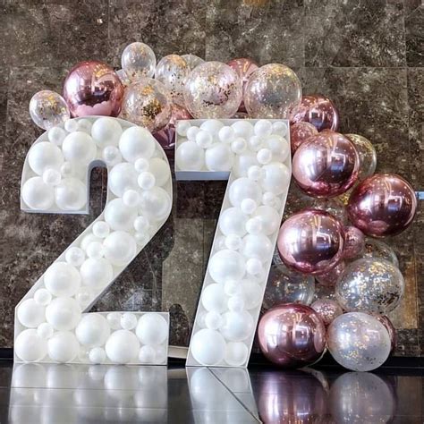 Number Balloon decorations | Birthday balloons, Balloons, 27 birthday ideas