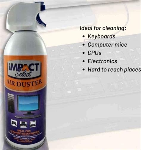 Impact Select Air Duster Compressed Canned Air Keyboard Computer Cleaner Dust Off 10oz Can with ...