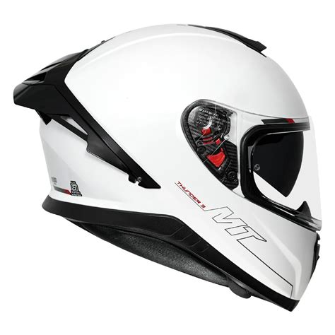 MT Thunder3 Pro Solid White Helmet | Buy MT Helmet Online – PowerSports ...