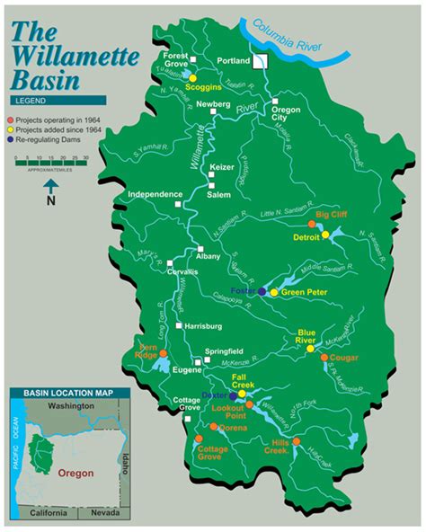 Willamette Valley Oregon State Map - New River Kayaking Map