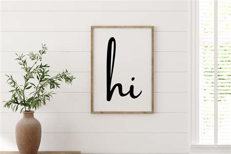 Hi Print Entryway Sign Hello Wall Art Welcome Hi - Etsy