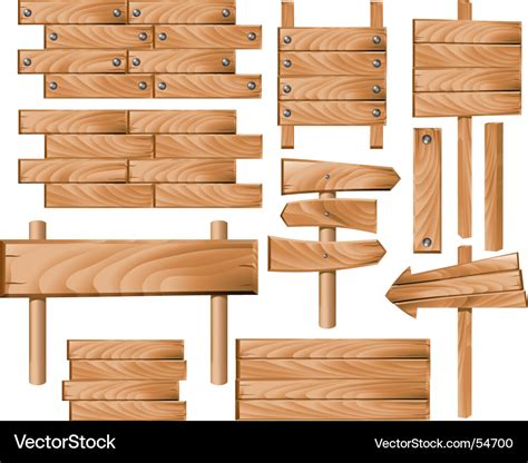 Wooden signs Royalty Free Vector Image - VectorStock