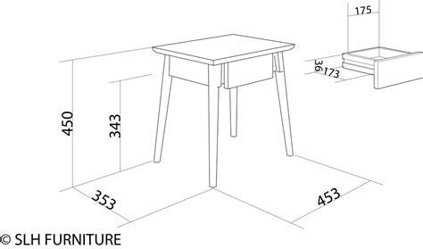 Vintage Satin Black Bedside With 1 Draw Table 45cm | SLH Designer Furniture