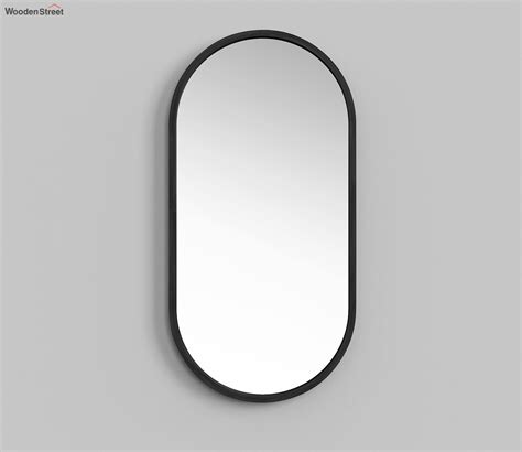 Buy Mira Oval Shaped Bamboo Wall Mirror (Black, Large) Online in India at Best Price - Modern ...