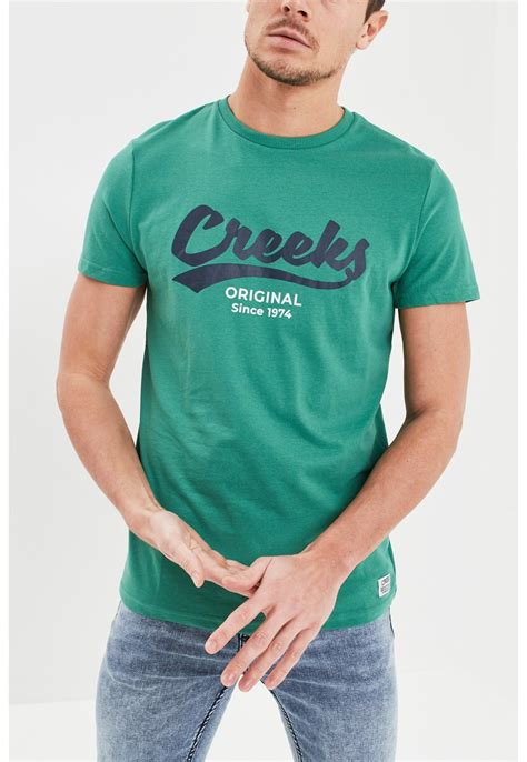 Creeks AMERICAN INSPIRATION FASHION COOL EASY SHORT SL - T-shirt con stampa - green/verde ...
