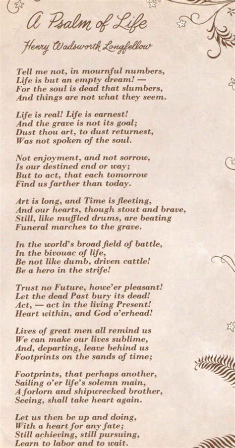 A Psalm of Life by Henry Wadsworth Longfellow | Psalm of life, Wisdom quotes, Psalms