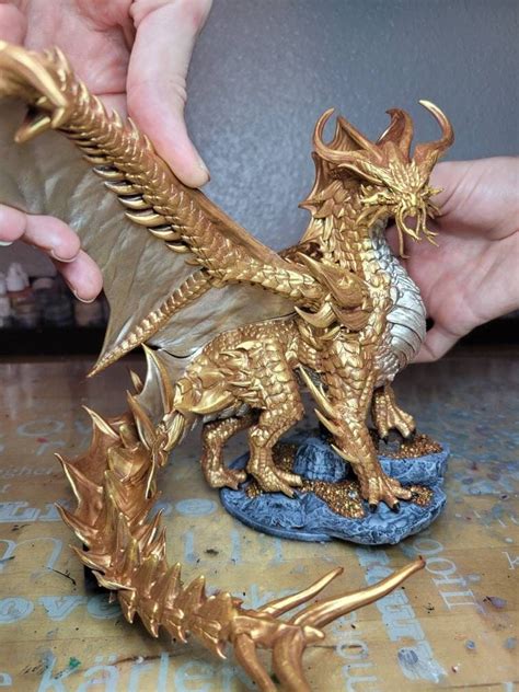 Ancient Gold Dragon Miniature by Lord of the Print 3D Printed - Etsy