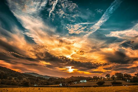 Orange and Blue Skies during Sunset · Free Stock Photo