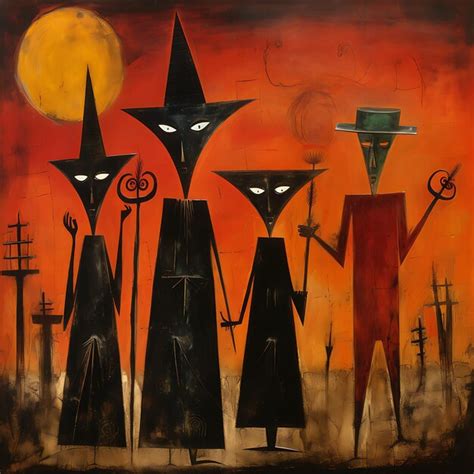 Premium Photo | Halloween painting in the style of Rufino Tamayo