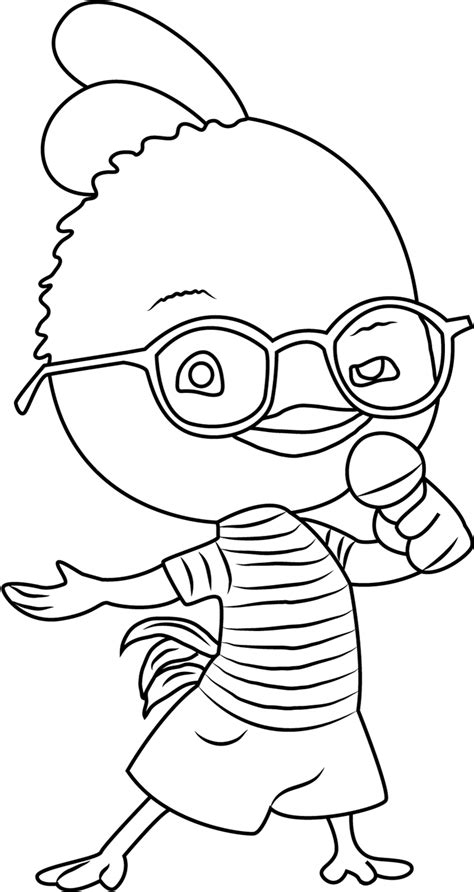 Chicken Little Singing Coloring Page - Free Printable Coloring Pages for Kids