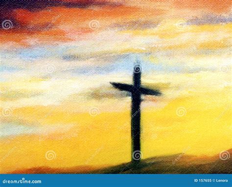 Cross at Sunrise stock illustration. Illustration of black - 157655