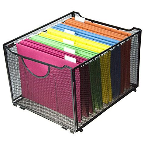 Modern Black Metal Mesh File Box/Foldable Storage Crate/Home Office ...