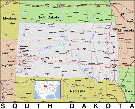 SD · South Dakota · Public Domain maps by PAT, the free, open source ...