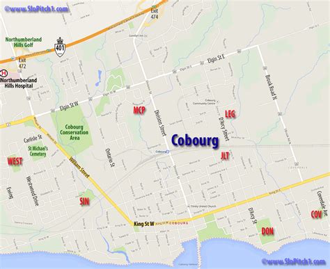 Cobourg - Map of Parks & Diamonds