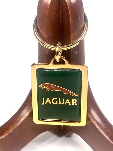 Vintage Jaguar Keychain in Gold Dark Green and Red Colors | Etsy ...