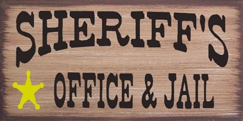 Sheriff's Office & Jail Western Primitive Rustic Distressed Country Stretched Canvas Sign Home ...