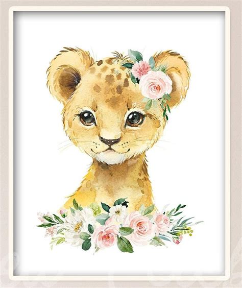 Set of 6 Safari Animal Nursery Prints / Printable Blush Safari Zoo ...