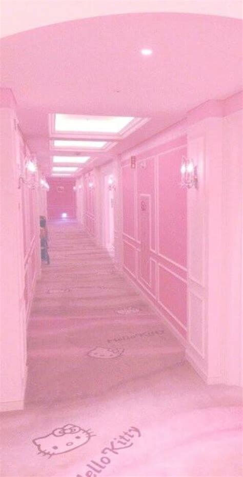 Pink aesthetic 4, cute, glitch, hallway, hello kitty, lockscreen, pink aesthetic, HD phone ...