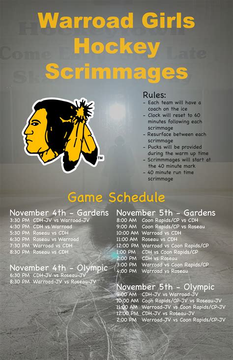 Warroad Girls Hockey on Twitter: "We had a few tweaks to the schedule, and are happy to share ...