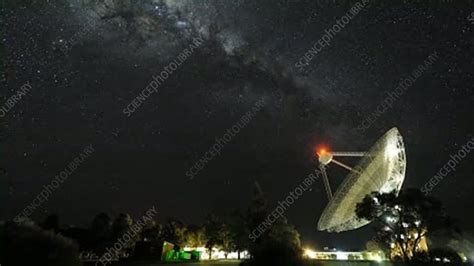 Parkes Observatory under stars, Australia - Stock Video Clip - K003/1445 - Science Photo Library