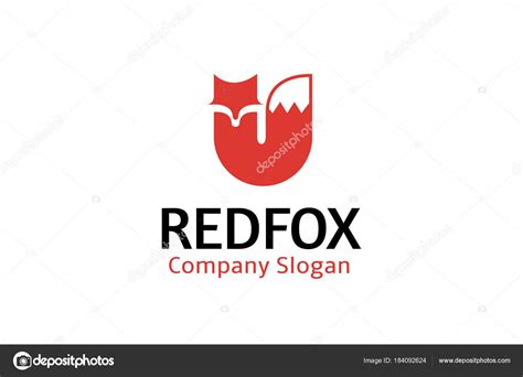 Red Fox Logo Design Illustration Stock Vector Image by ©Guru86 #184092624