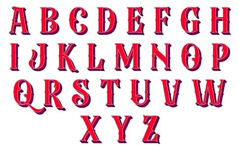 red colour 3d alphabet letters 11841024 PNG