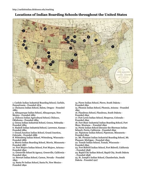 Native American Boarding Schools Map